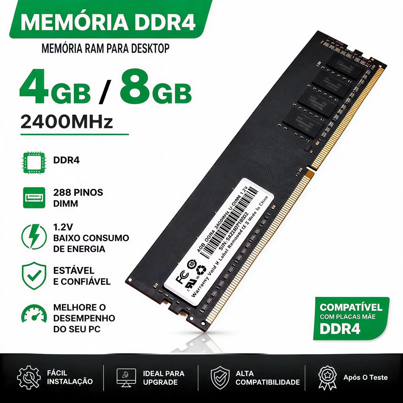 Memory Ram Upgrade - DDR4 RAM 4GB 8GB 2400MHz Masaüstü