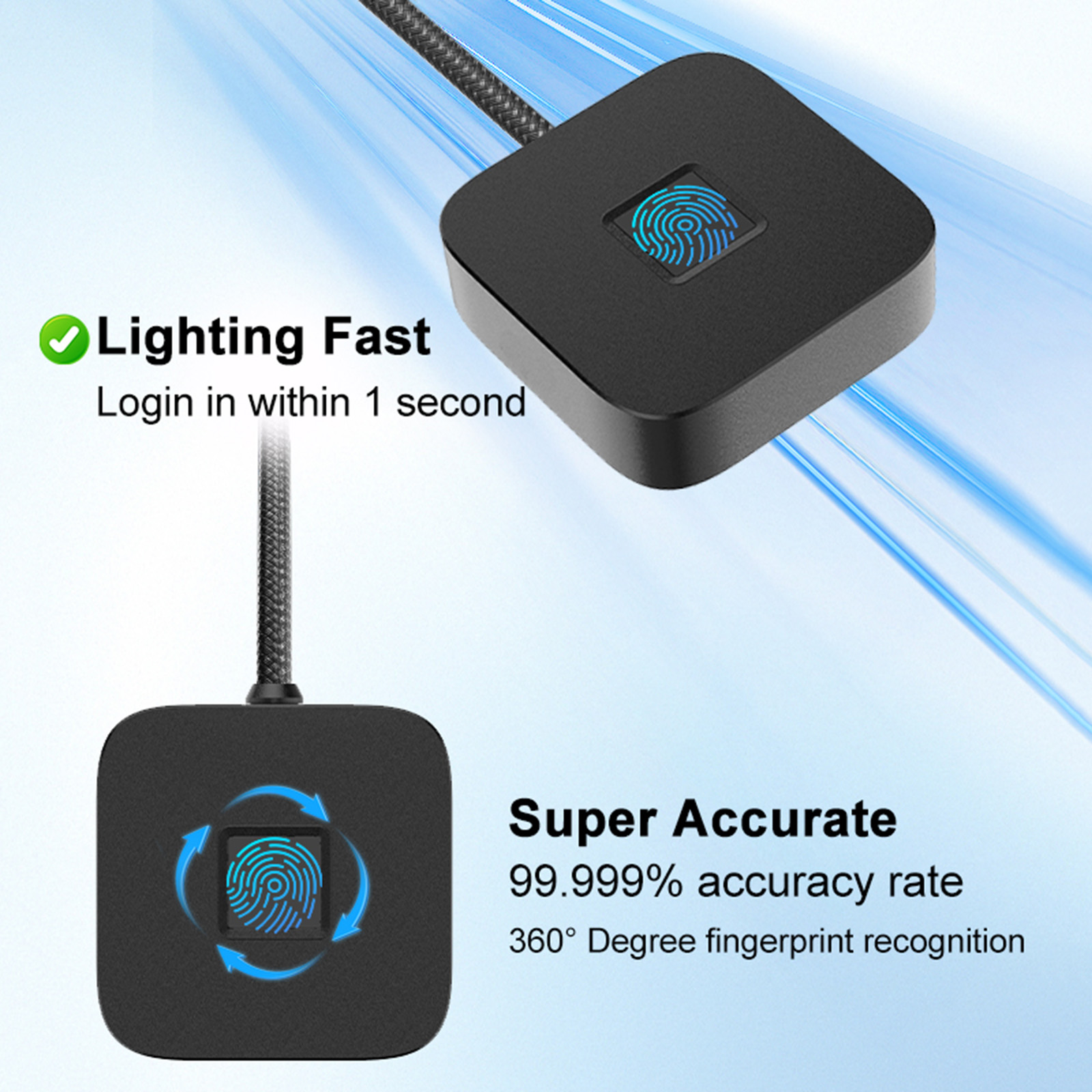 Fingerprint Reader Usb - Windows Hello için 5ft Kablolu USB