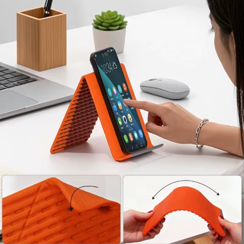 Laptop Ergonomic Accessories - Esnek Katlanabilir Silikon Telefon Tutucu Taşınabilir