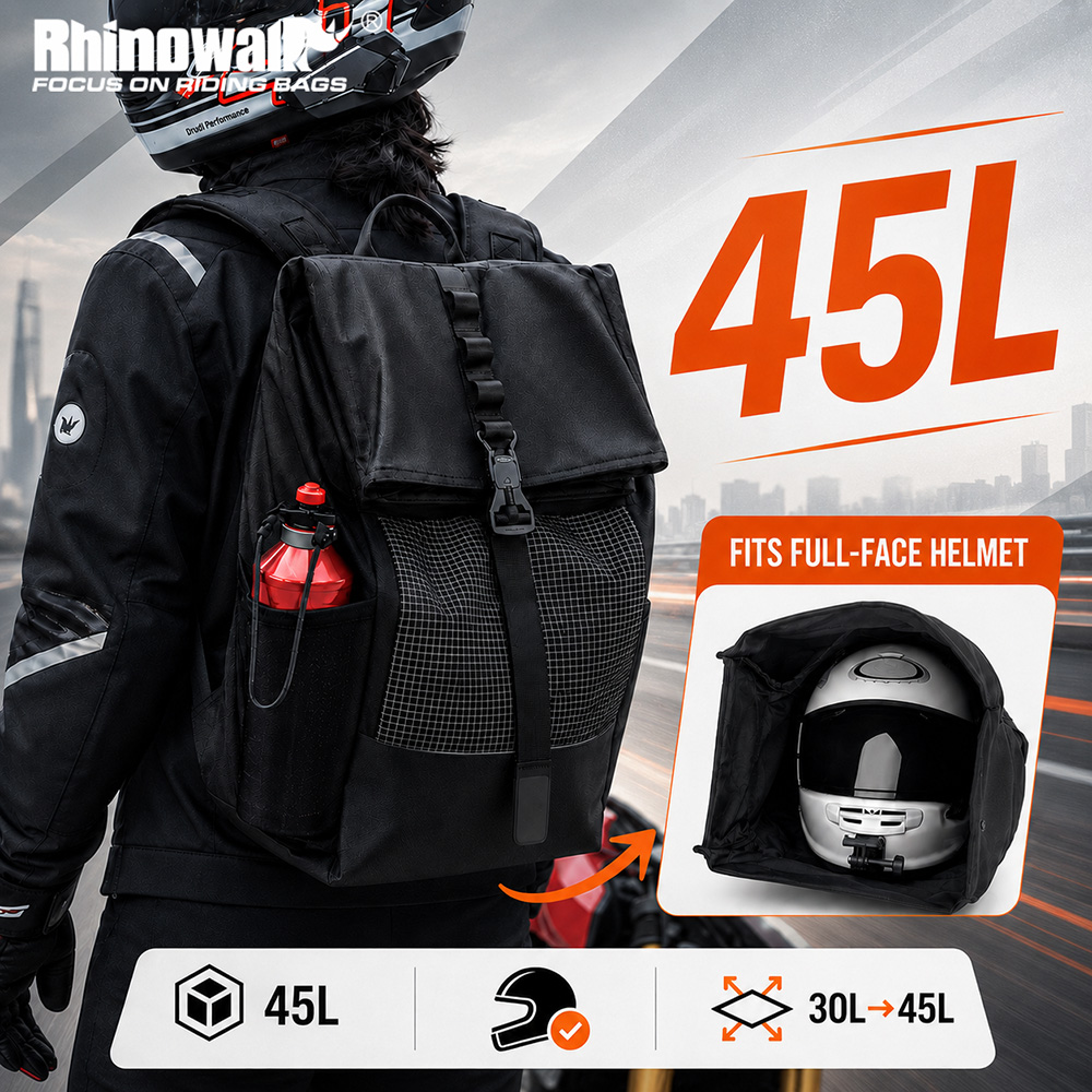 Laptop Accessories Bag - Rhinowalk Motosiklet Kask Sırt Çantası 45l